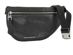 Logo Belt Bag, Leather, Black, 603695, 2*